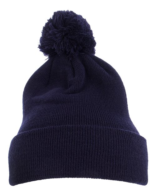 Custom Embroidered - YP Classics - Pom-Pom Cuffed Knit Beanie - 1501P