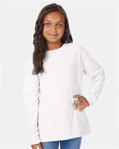 Custom Embroidered - ComfortWash by Hanes - Youth Garment-Dyed Long Sleeve T-Shirt - GDH275
