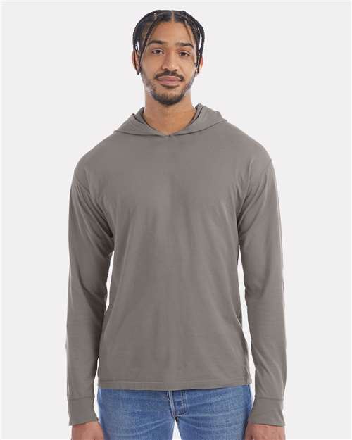 Custom Embroidered - ComfortWash by Hanes - Unisex Garment-Dyed Jersey Hooded Long Sleeve T-Shirt - GDH280