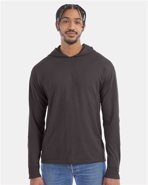 Custom Embroidered - ComfortWash by Hanes - Unisex Garment-Dyed Jersey Hooded Long Sleeve T-Shirt - GDH280