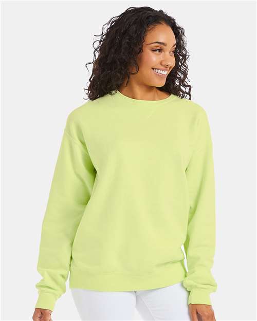 Custom Embroidered - ComfortWash by Hanes - Unisex Garment-Dyed Crewneck Sweatshirt - Chic Lime - GDH400
