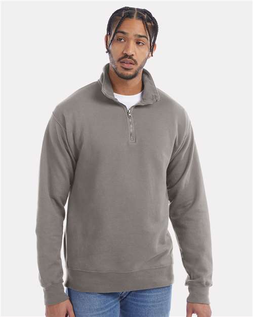 Custom Embroidered - ComfortWash by Hanes - Unisex Garment-Dyed Quarter-Zip Sweatshirt - GDH425