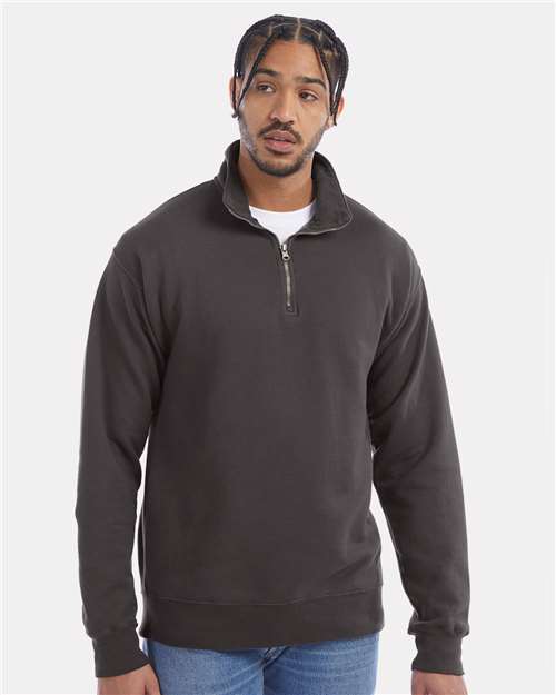 Custom Embroidered - ComfortWash by Hanes - Unisex Garment-Dyed Quarter-Zip Sweatshirt - GDH425