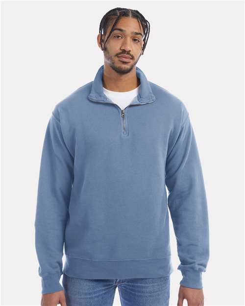 Custom Embroidered - ComfortWash by Hanes - Unisex Garment-Dyed Quarter-Zip Sweatshirt - GDH425