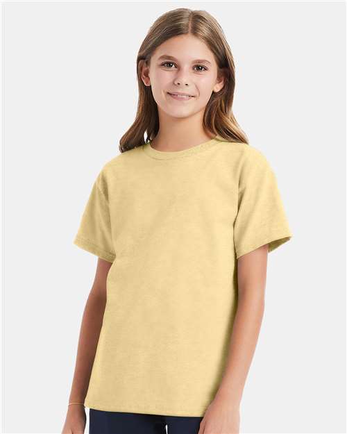 Custom Embroidered - Hanes - Youth Essential-T T-Shirt - Athletic Gold - 5480