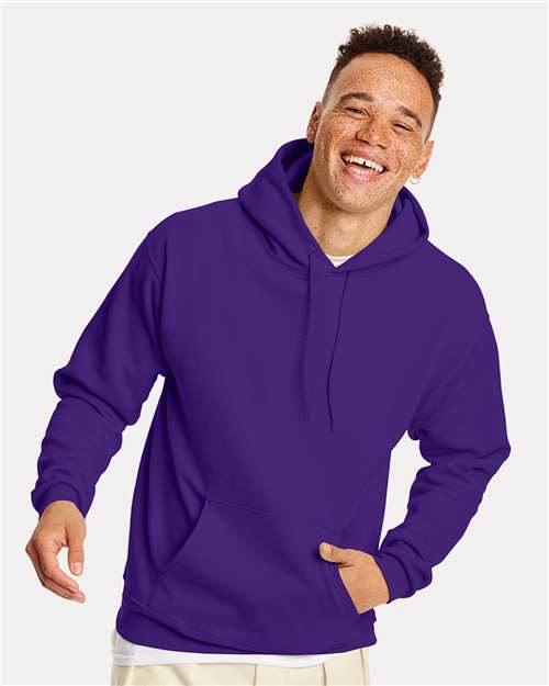 Custom Embroidered - Hanes - Unisex EcoSmart® Hooded Sweatshirt - Athletic Purple - P170