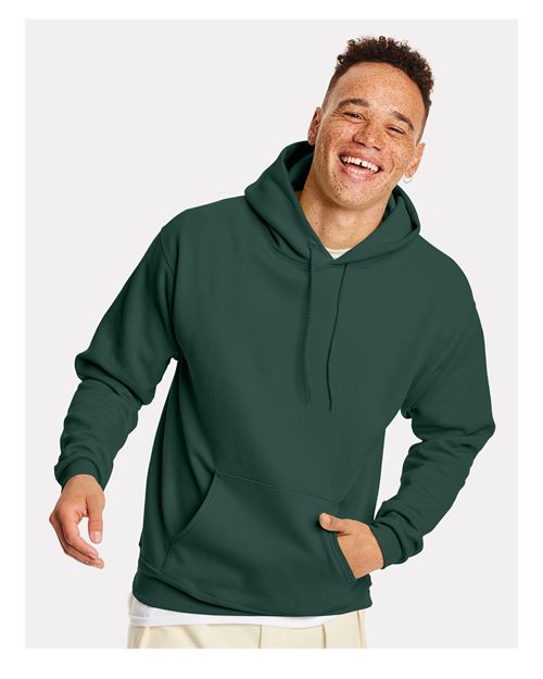 Custom Embroidered - Hanes - Unisex EcoSmart® Hooded Sweatshirt - Athletic Dark Green - P170