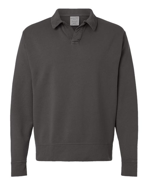 Custom Embroidered - ComfortWash by Hanes - Unisex Garment-Dyed Polo Collar Sweatshirt - GDH490