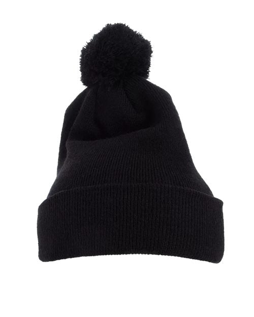Custom Embroidered - YP Classics - Pom-Pom Cuffed Knit Beanie - 1501P