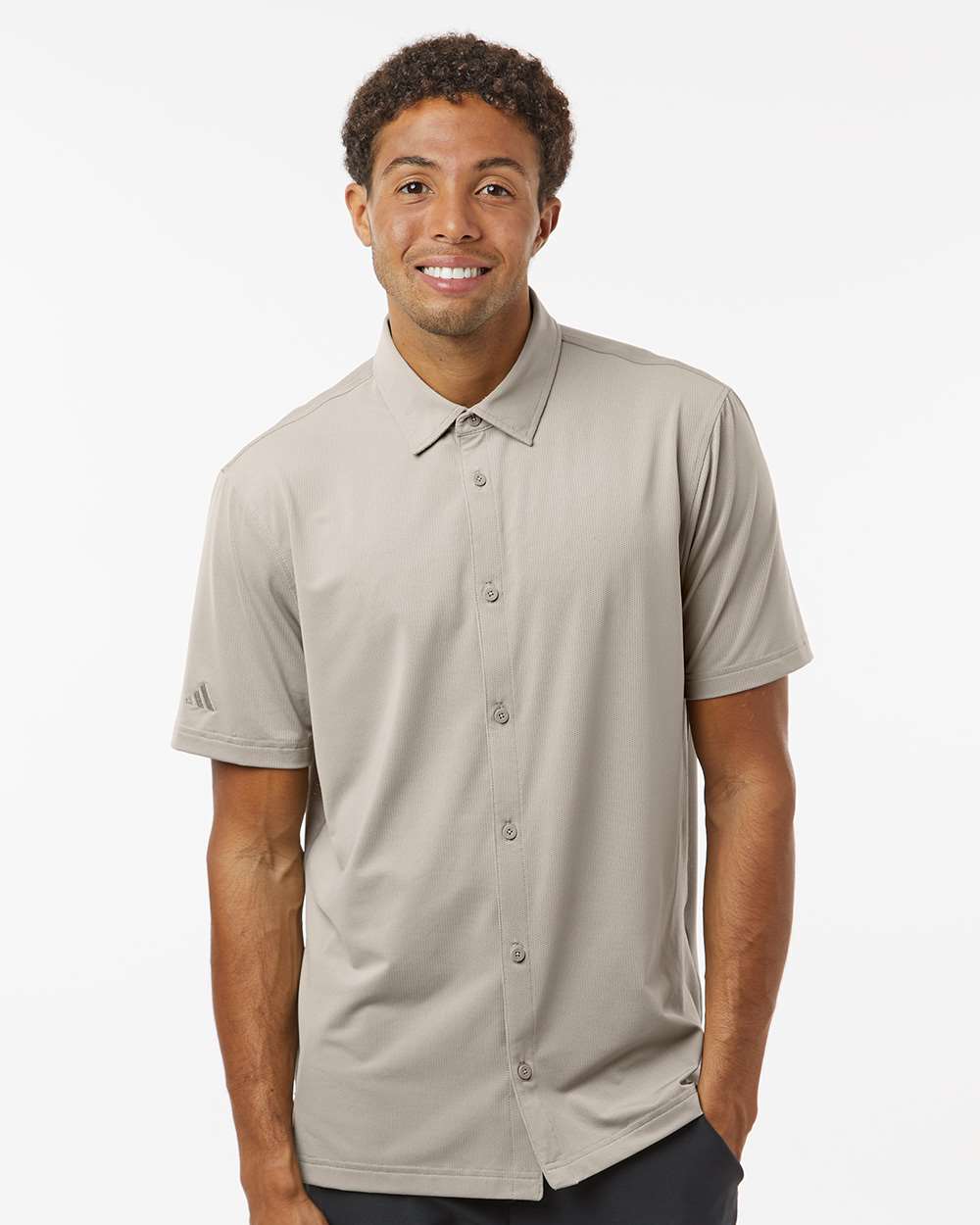 Custom Embroidery - Adidas - Button Down Short Sleeve Shirt - A595