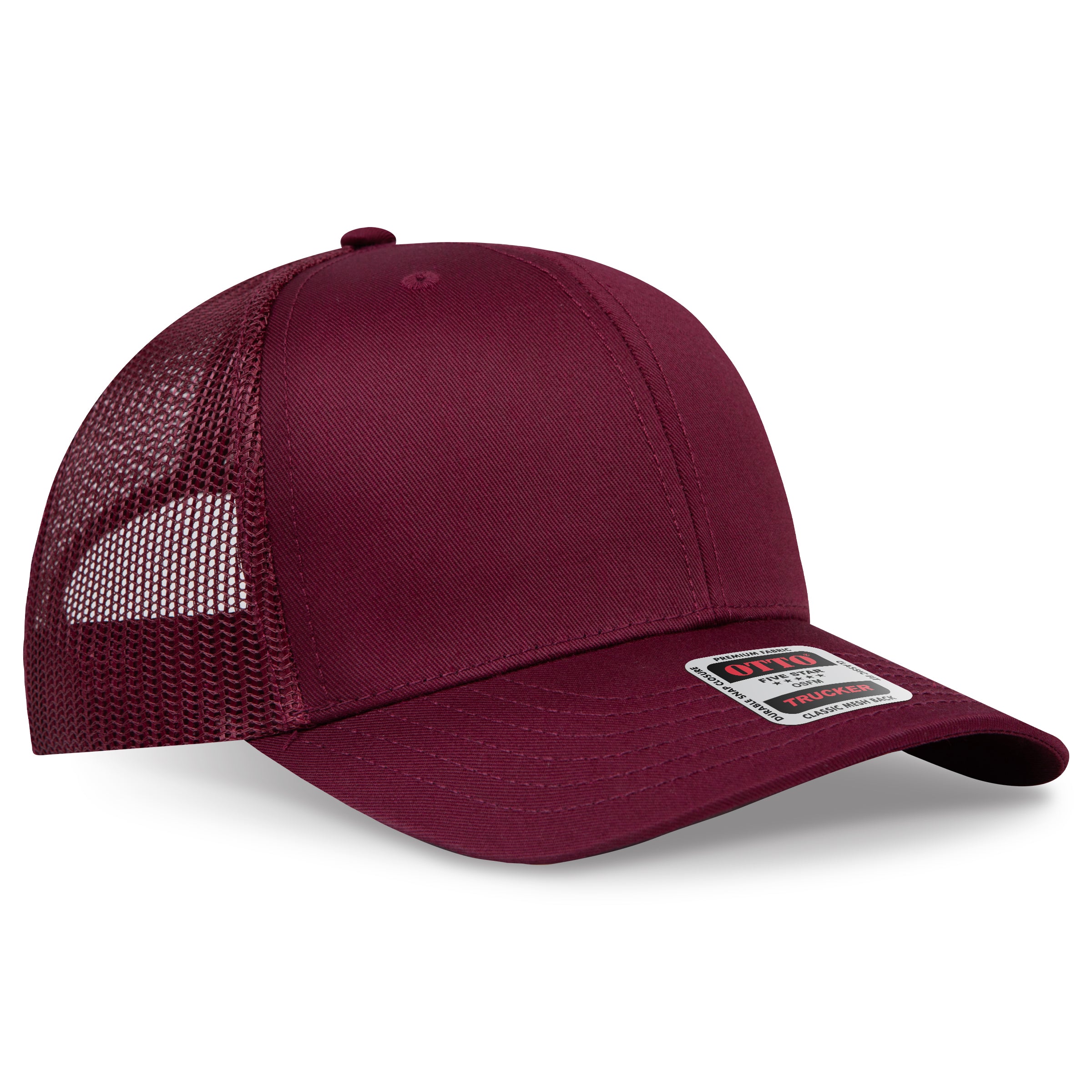 Custom Embroidered or DTF Printed - OTTO CAP® 6 Panel Mid Profile Mesh Back Trucker Hat