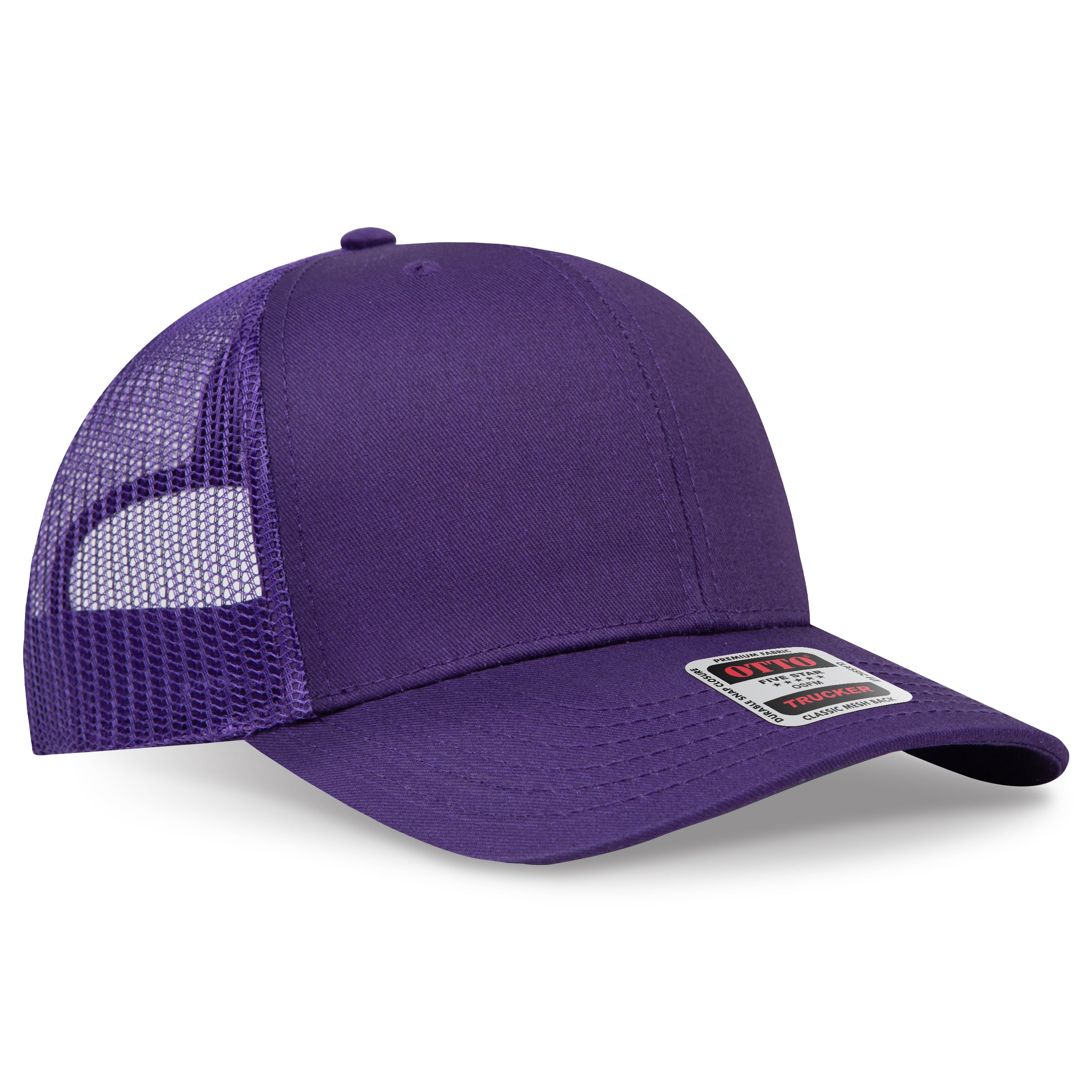 Custom Embroidered or DTF Printed - OTTO CAP® 6 Panel Mid Profile Mesh Back Trucker Hat
