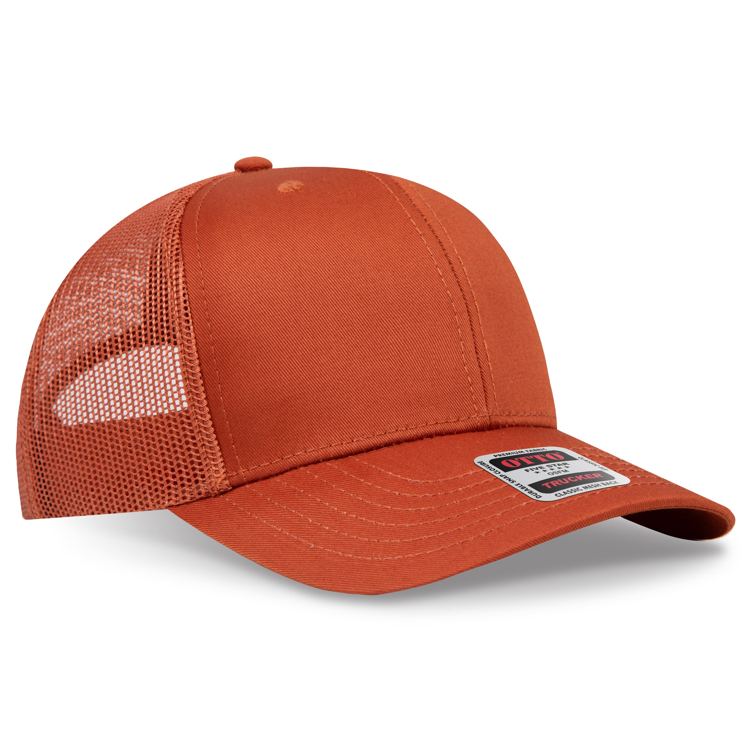 Custom Embroidered or DTF Printed - OTTO CAP® 6 Panel Mid Profile Mesh Back Trucker Hat