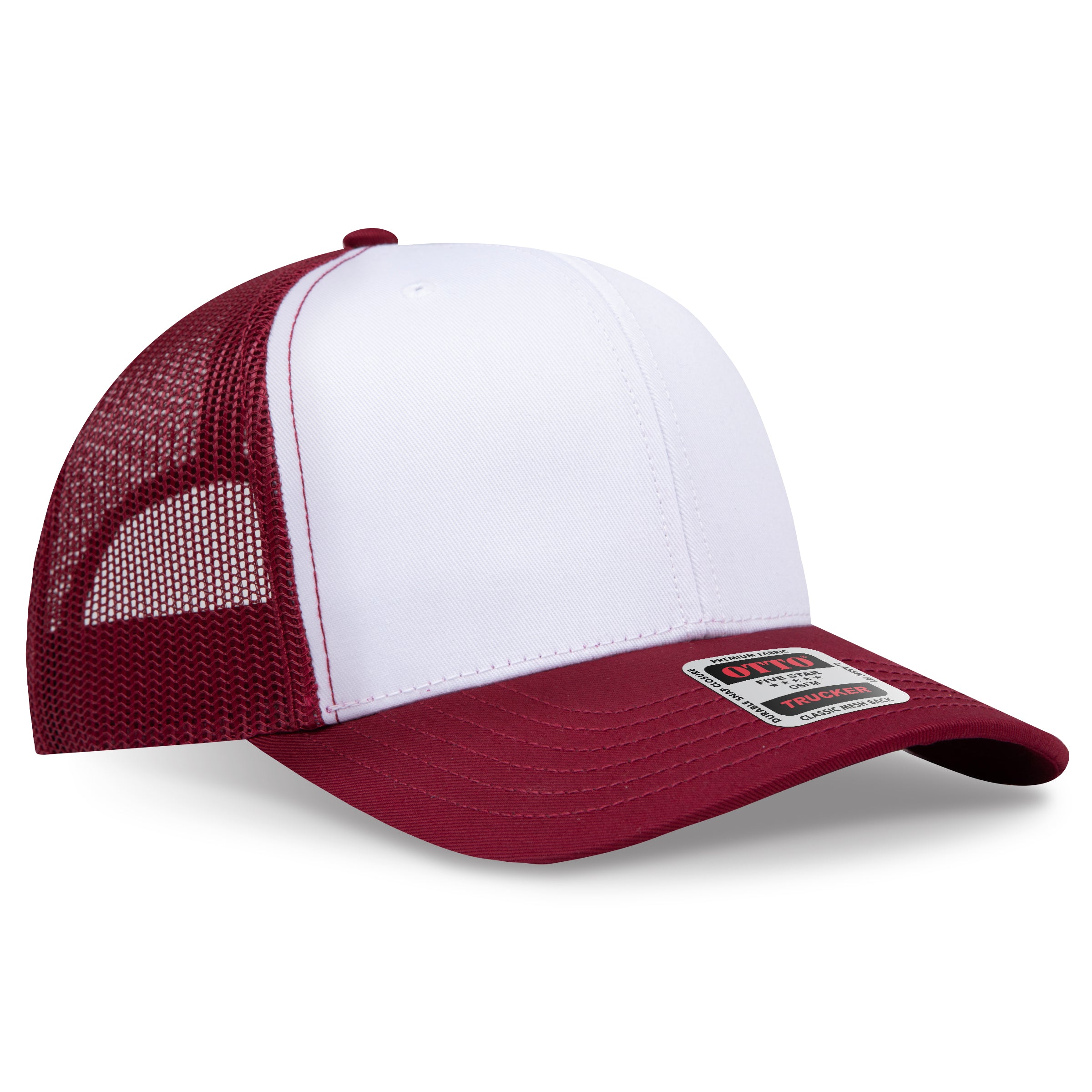 Custom Embroidered or DTF Printed - OTTO CAP® 6 Panel Mid Profile Mesh Back Trucker Hat