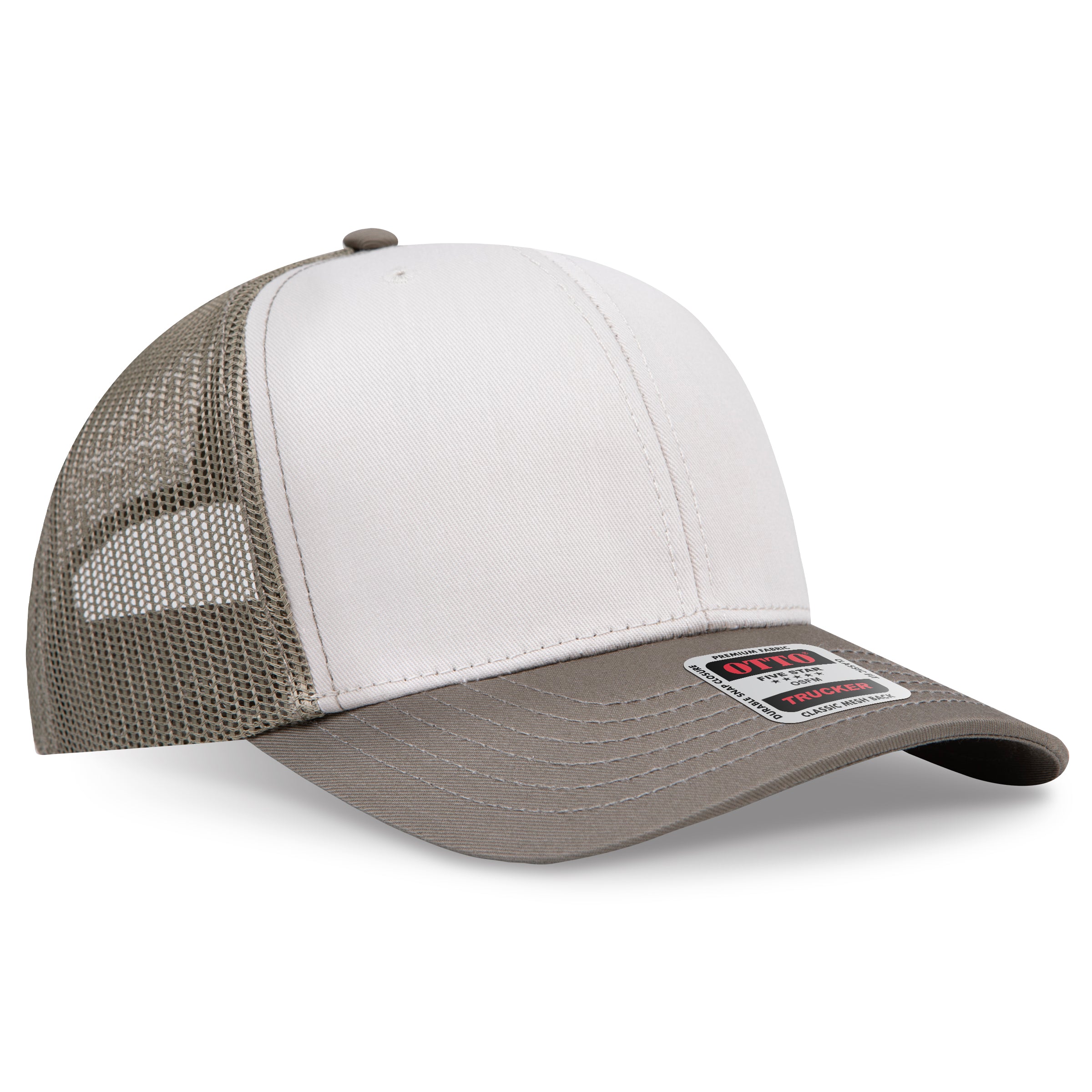 Custom Embroidered or DTF Printed - OTTO CAP® 6 Panel Mid Profile Mesh Back Trucker Hat