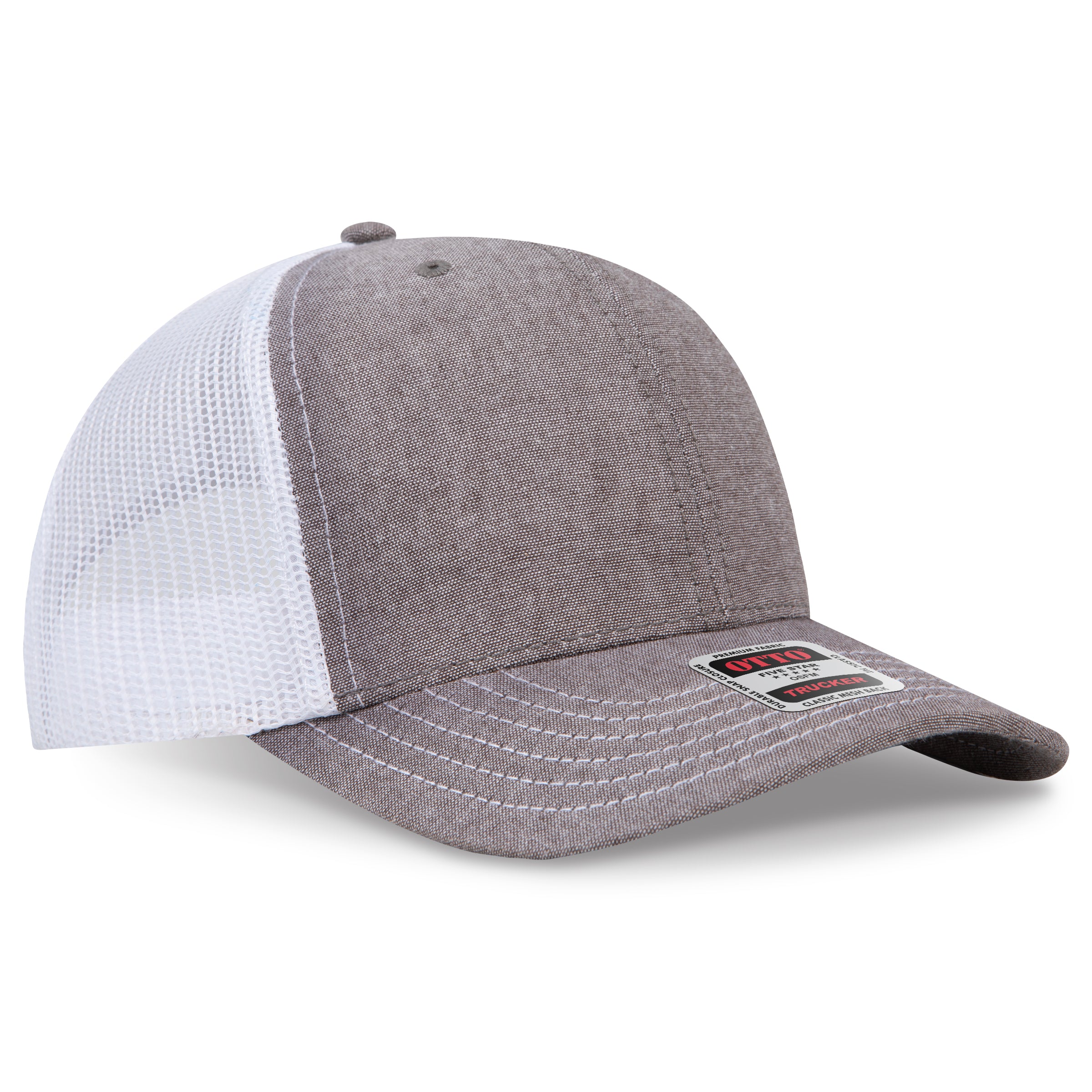 Custom Embroidered or DTF Printed - OTTO CAP® 6 Panel Mid Profile Mesh Back Trucker Hat