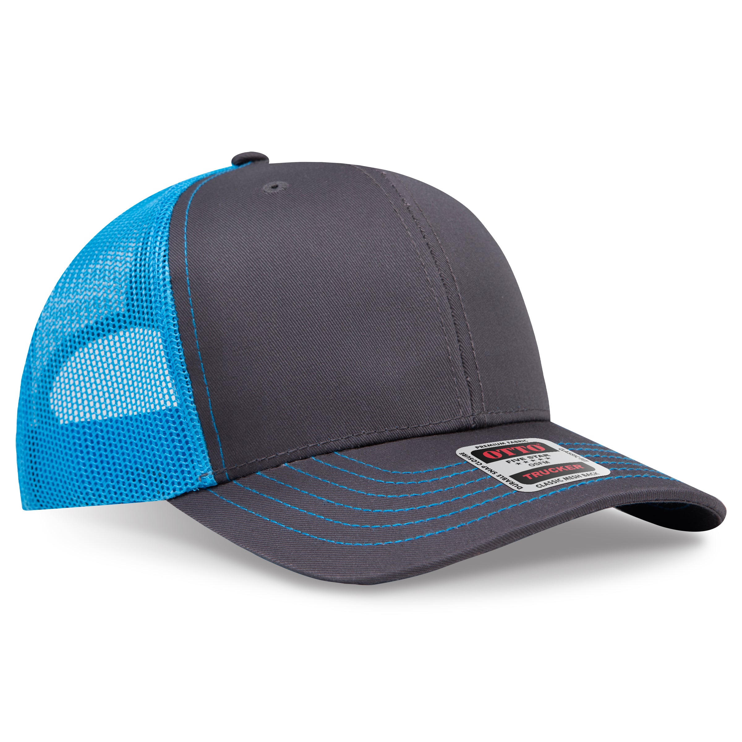 Custom Embroidered or DTF Printed - OTTO CAP® 6 Panel Mid Profile Mesh Back Trucker Hat