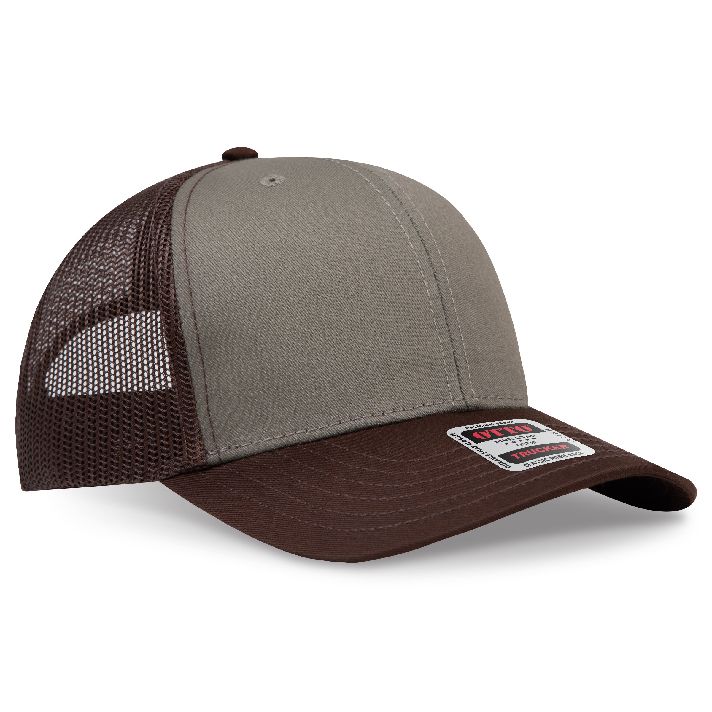 Custom Embroidered or DTF Printed - OTTO CAP® 6 Panel Mid Profile Mesh Back Trucker Hat