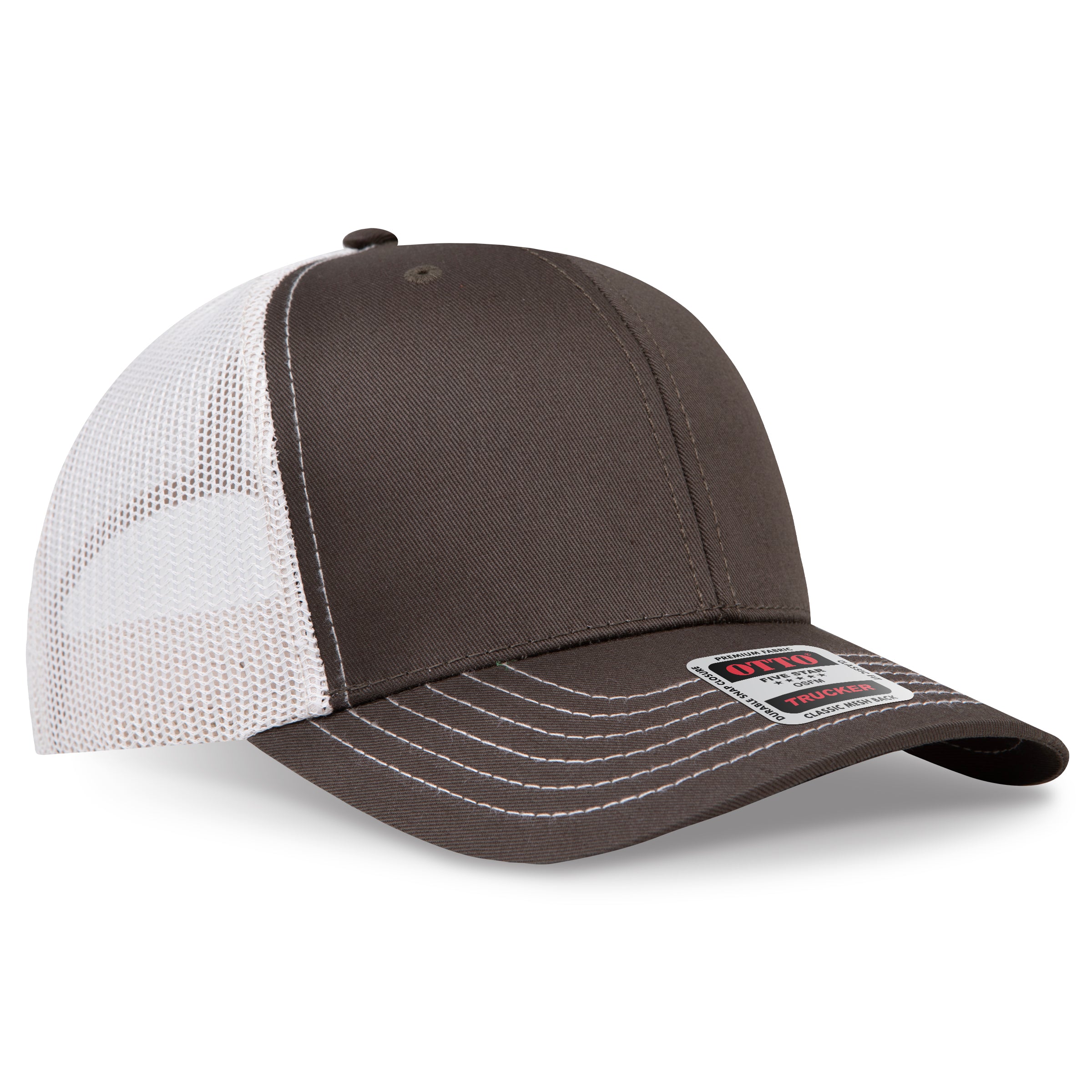 Custom Embroidered or DTF Printed - OTTO CAP® 6 Panel Mid Profile Mesh Back Trucker Hat