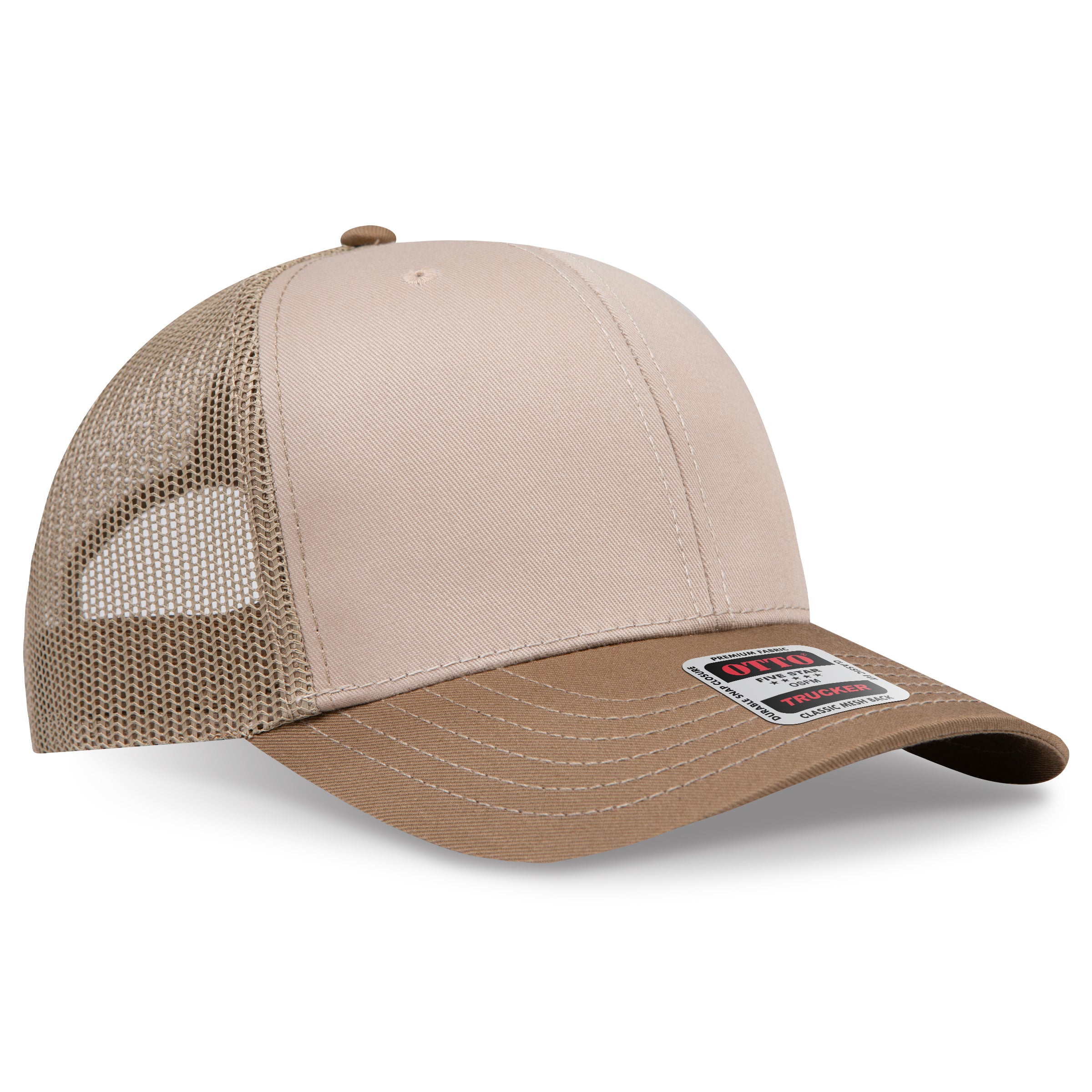 Custom Embroidered or DTF Printed - OTTO CAP® 6 Panel Mid Profile Mesh Back Trucker Hat