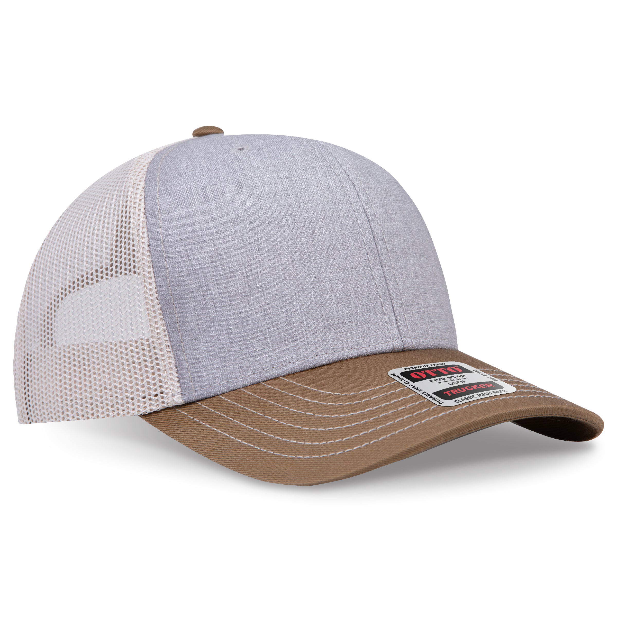 Custom Embroidered or DTF Printed - OTTO CAP® 6 Panel Mid Profile Mesh Back Trucker Hat
