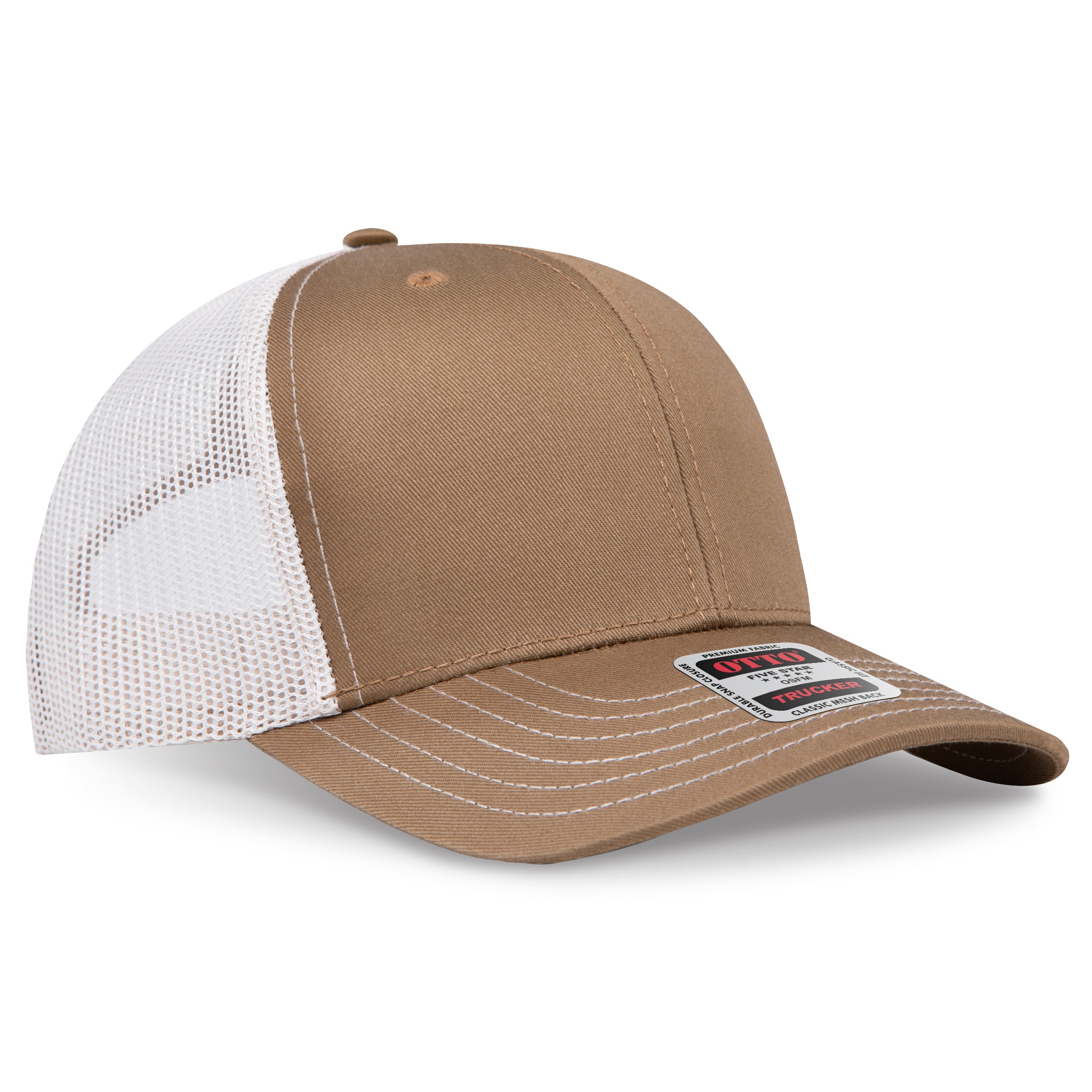 Custom Embroidered or DTF Printed - OTTO CAP® 6 Panel Mid Profile Mesh Back Trucker Hat