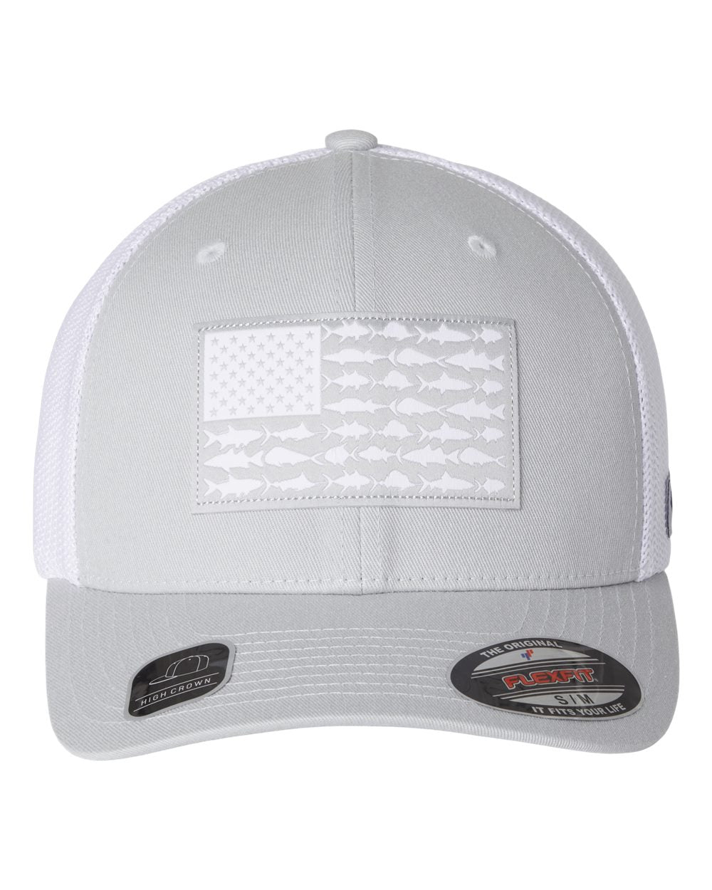 Custom Embroidery Columbia PFG Fish Flag Mesh Flexfit Cap 183681