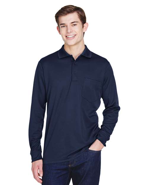 Custom Embroidered or DTF Printed - CORE365 - Men's Pinnacle Performance Long Sleeve Piqué Polo with Pocket - 88192P