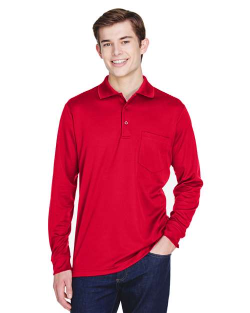 Custom Embroidered or DTF Printed - CORE365 - Men's Pinnacle Performance Long Sleeve Piqué Polo with Pocket - 88192P