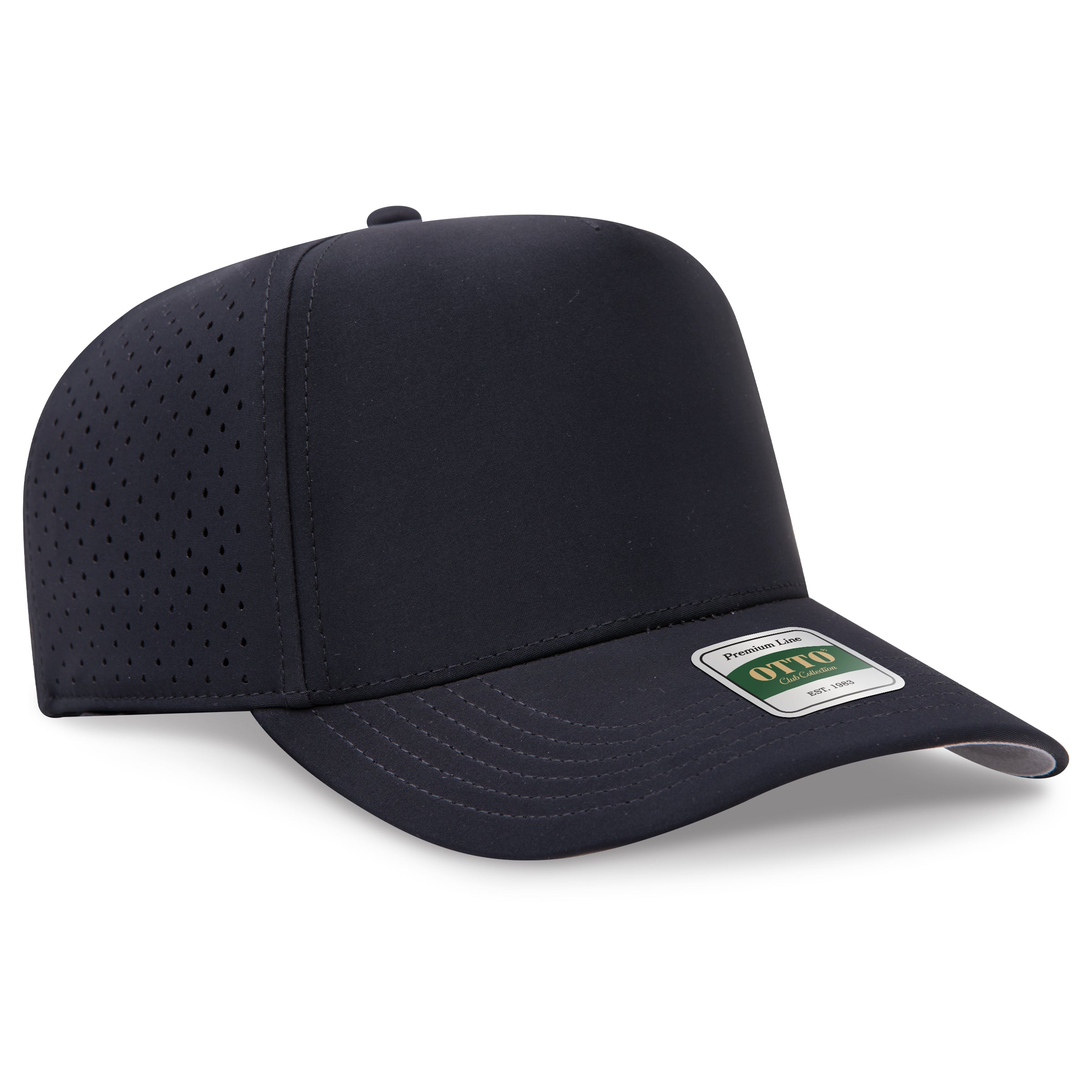 Custom Embroidered or DTF Printed - OTTO CAP® COMFY FIT® Club Collection 5 Panel Mid Profile Perforated Cap