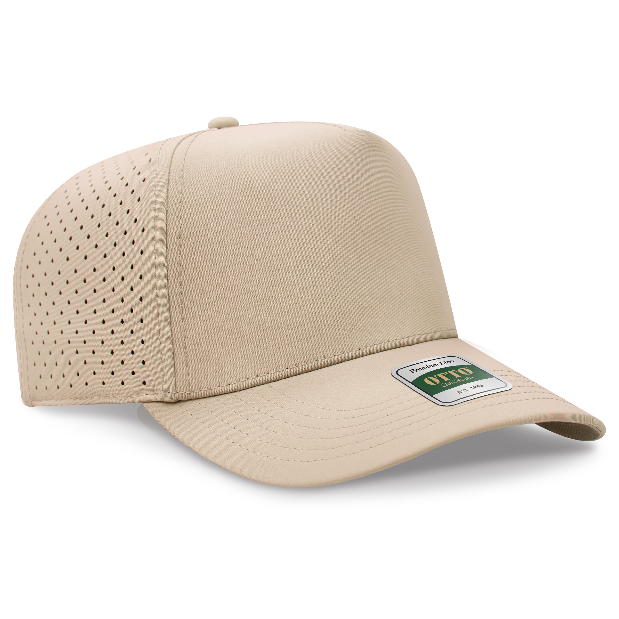 Custom Embroidered or DTF Printed - OTTO CAP® COMFY FIT® Club Collection 5 Panel Mid Profile Perforated Cap