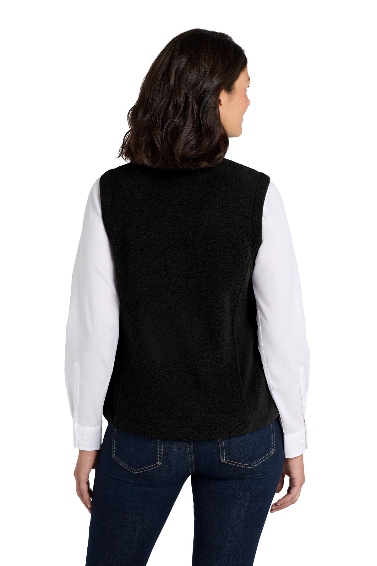 Custom Embroidery on Ladies Fleece Vest - Includes one 4in x 4in Embroidery - No Setup - No Minimums