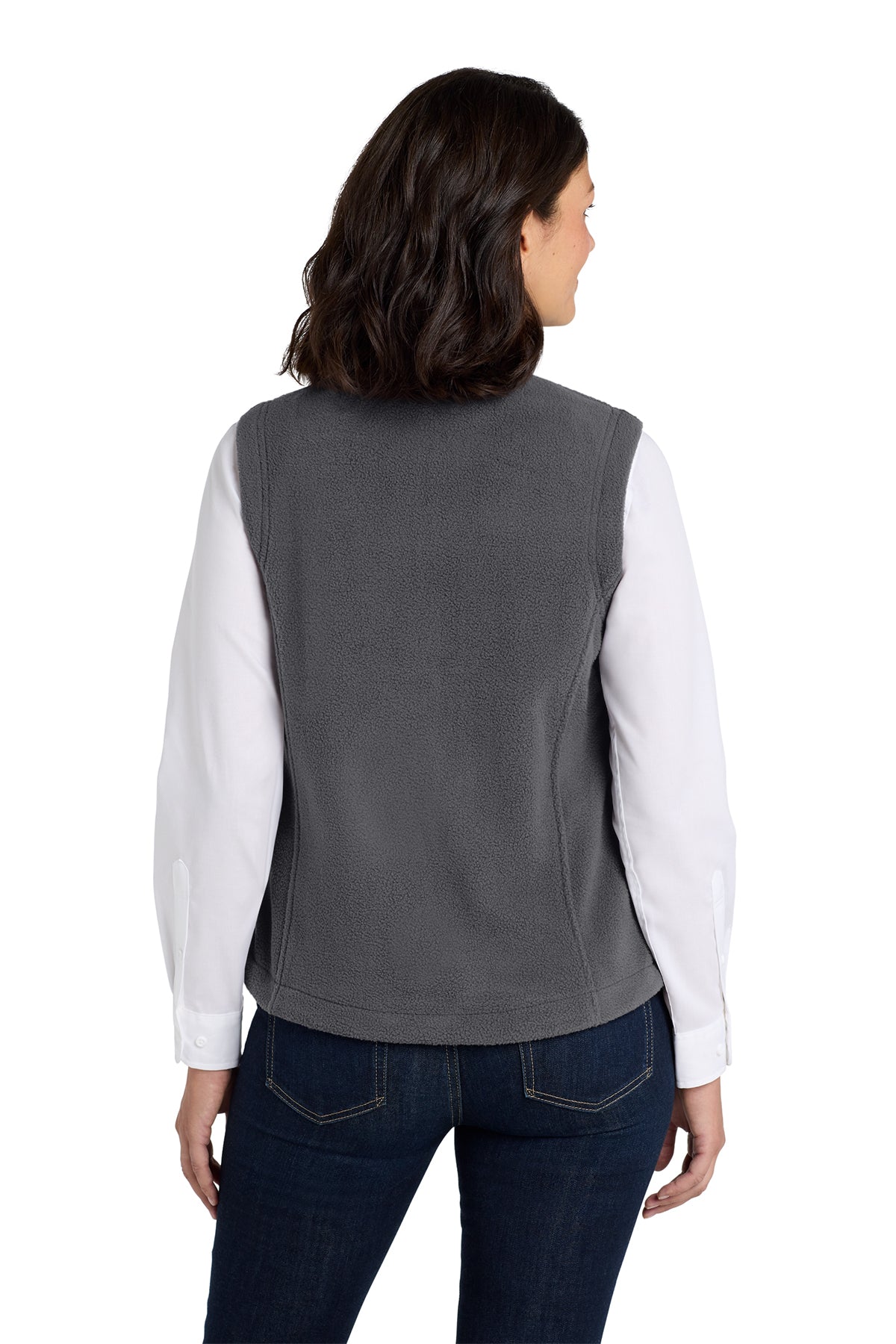 Custom Embroidery on Ladies Fleece Vest - Includes one 4in x 4in Embroidery - No Setup - No Minimums