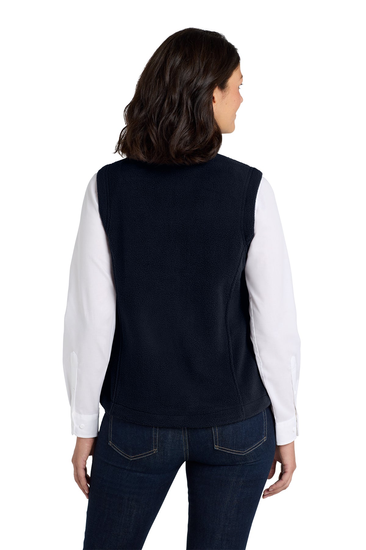 Custom Embroidery on Ladies Fleece Vest - Includes one 4in x 4in Embroidery - No Setup - No Minimums