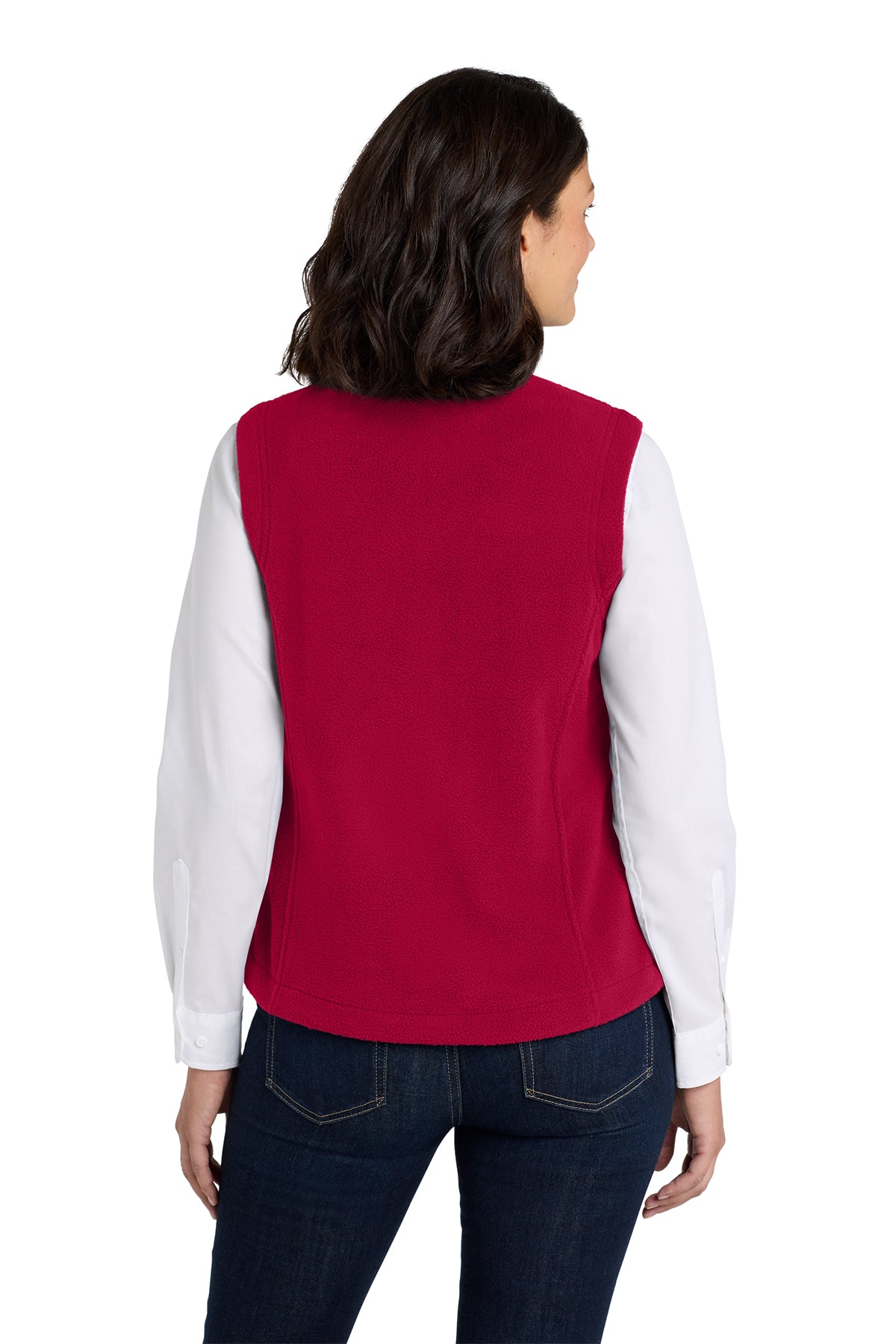 Custom Embroidery on Ladies Fleece Vest - Includes one 4in x 4in Embroidery - No Setup - No Minimums