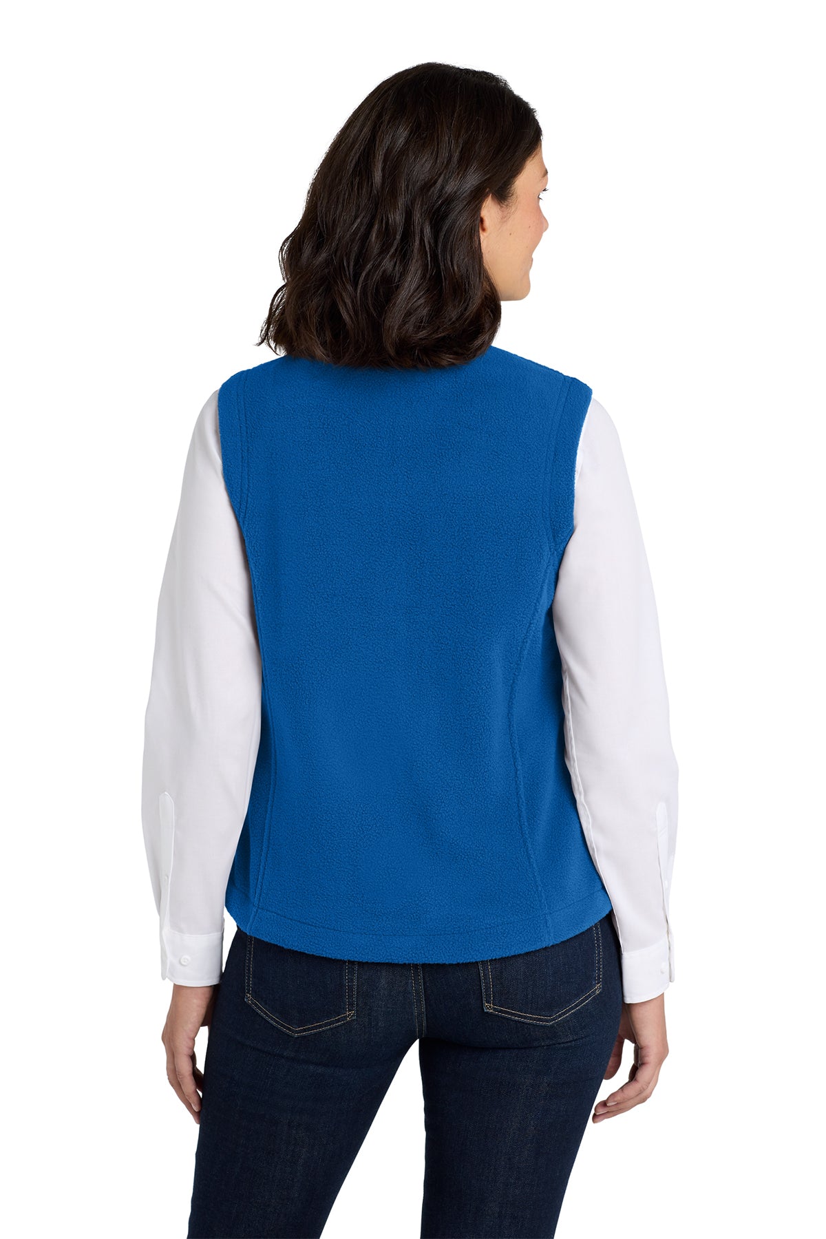 Custom Embroidery on Ladies Fleece Vest - Includes one 4in x 4in Embroidery - No Setup - No Minimums
