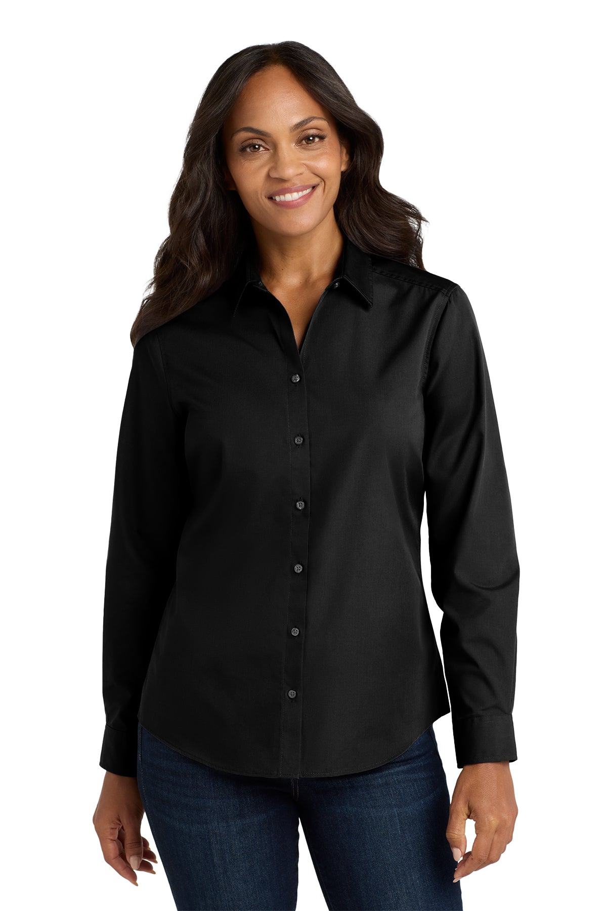 Borba Property Group - Port Authority® Women's Long Sleeve Carefree Poplin Shirt - LW100