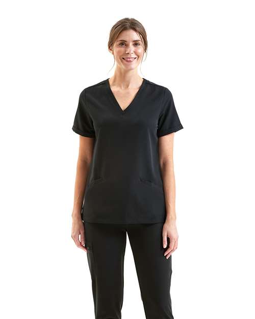 Custom Embroidered or DTF Printed - Onna - Women's Invincible V-Neck Stretch Scrub Top - NN310