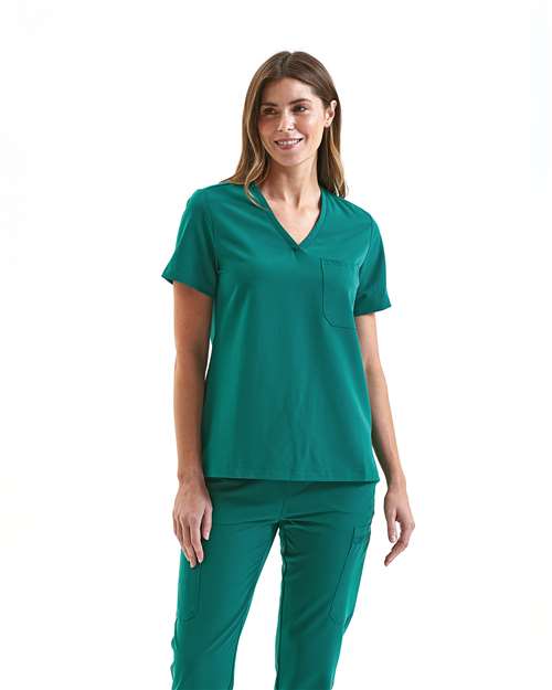 Custom Embroidered or DTF Printed - Onna - Women's Limitless V-Neck Stretch Scrub Top - NN300