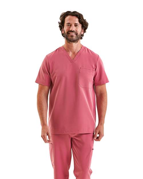 Custom Embroidered or DTF Printed - Onna - Men's Limitless V-Neck Stretch Scrub Top - NN200