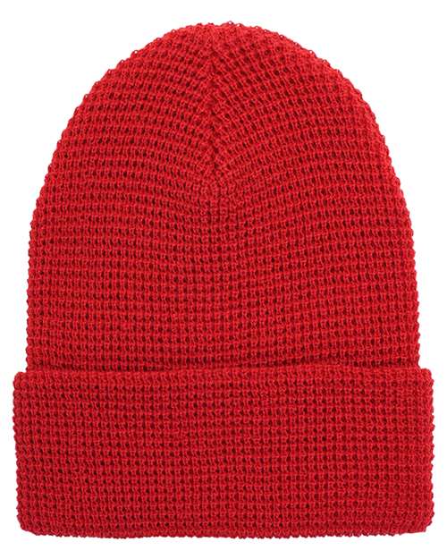 Custom Embroidered - YP Classics - Waffle Cuffed Beanie - 2501KC