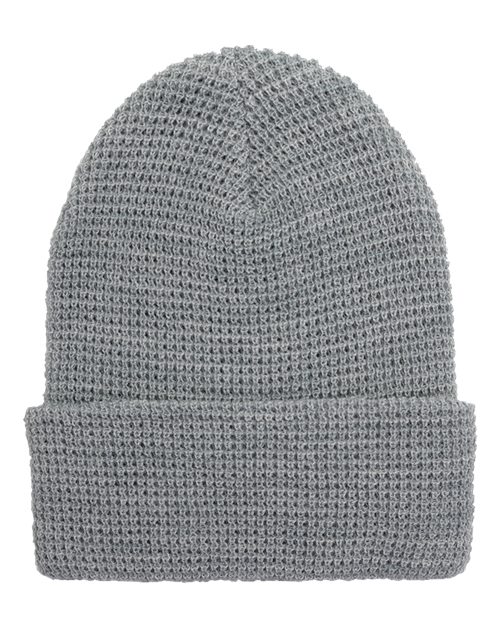 Custom Embroidered - YP Classics - Waffle Cuffed Knit Beanie - 2501KC