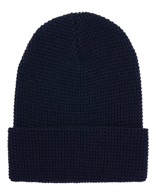 Custom Embroidered - YP Classics - Waffle Cuffed Knit Beanie - 2501KC