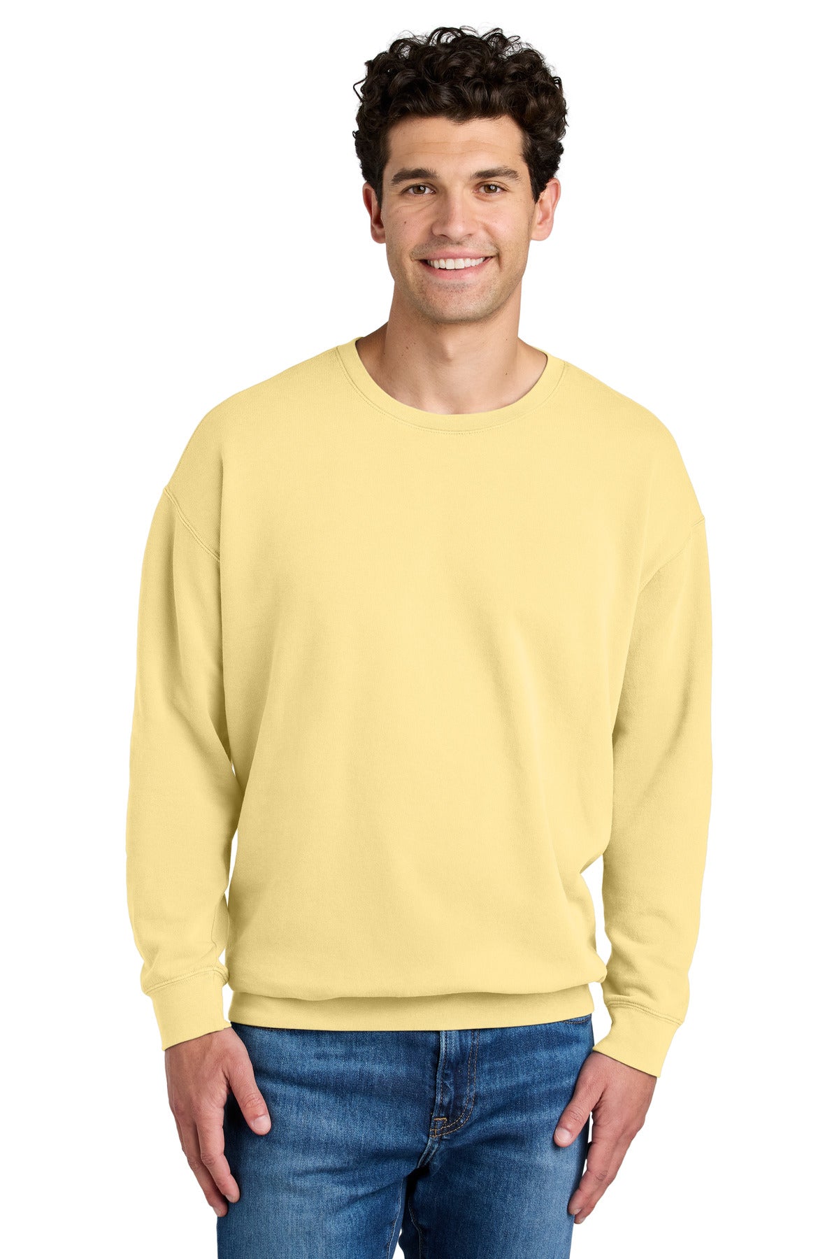Custom Embroidery or DTF Print - Comfort Colors ® Lightweight Crewneck Sweatshirt 1466
