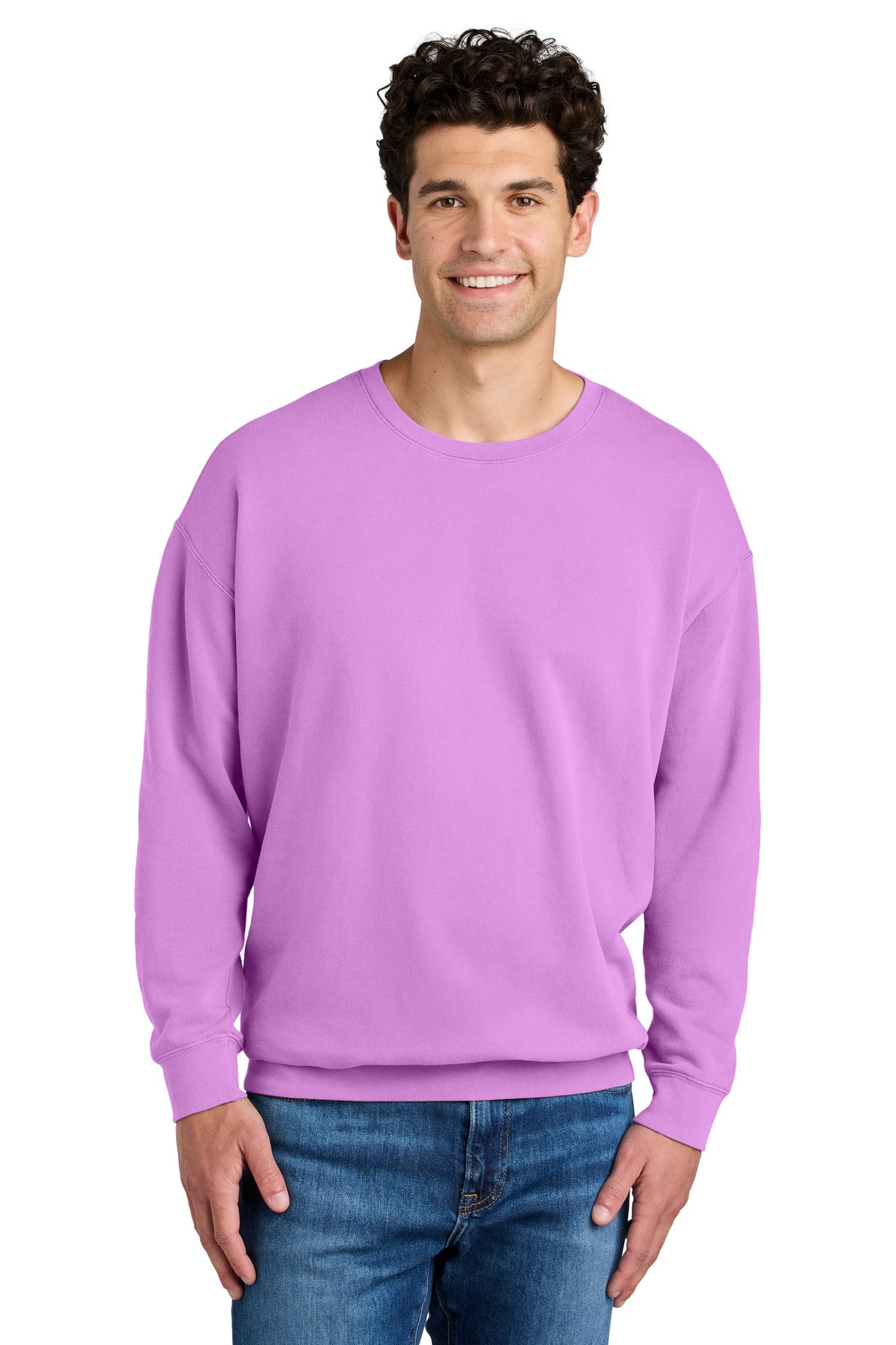 Custom Embroidery or DTF Print - Comfort Colors ® Lightweight Crewneck Sweatshirt 1466