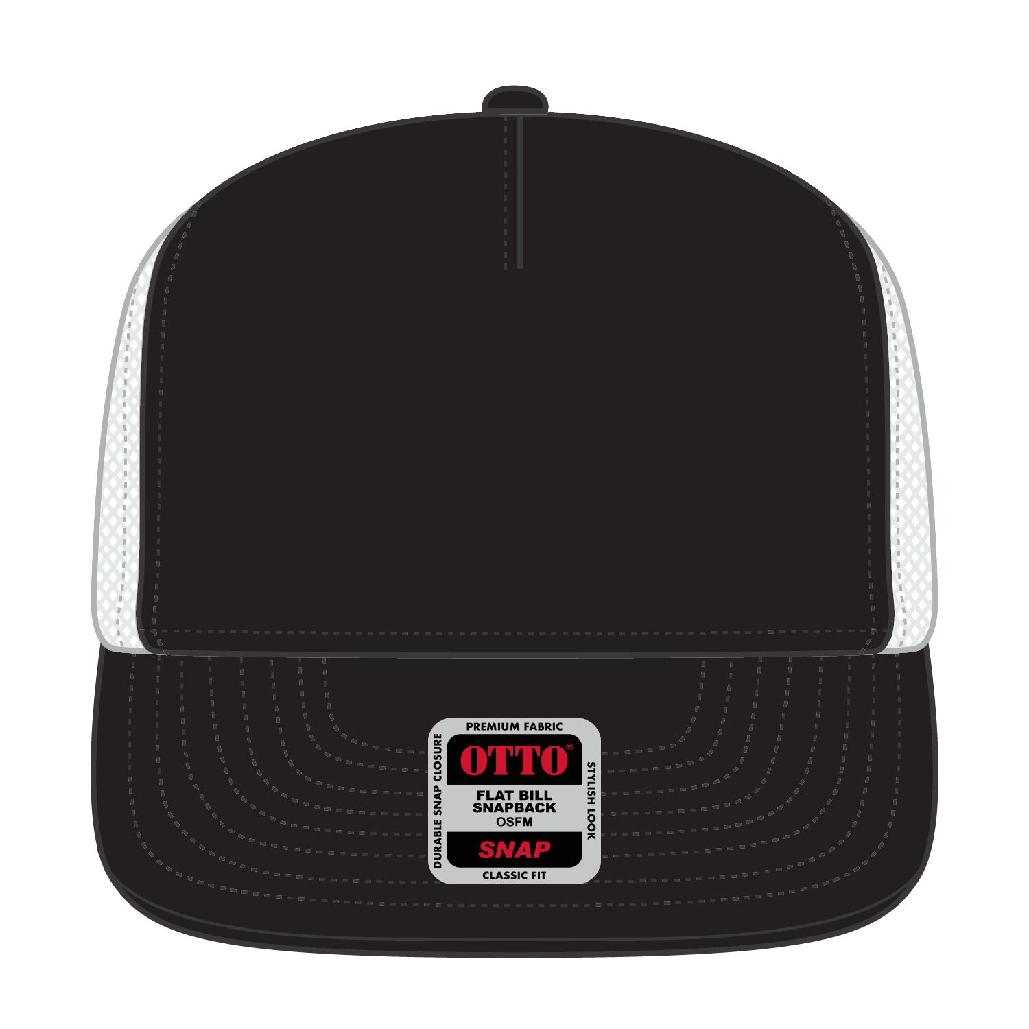 Custom Embroidered or DTF Printed - OTTO CAP® OTTO SNAP 5 Panel Pro Style Mesh Back Trucker Snapback Hat