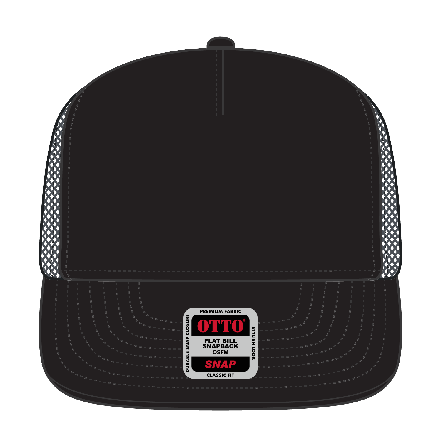 Custom Embroidered or DTF Printed - OTTO CAP® OTTO SNAP 5 Panel Pro Style Mesh Back Trucker Snapback Hat