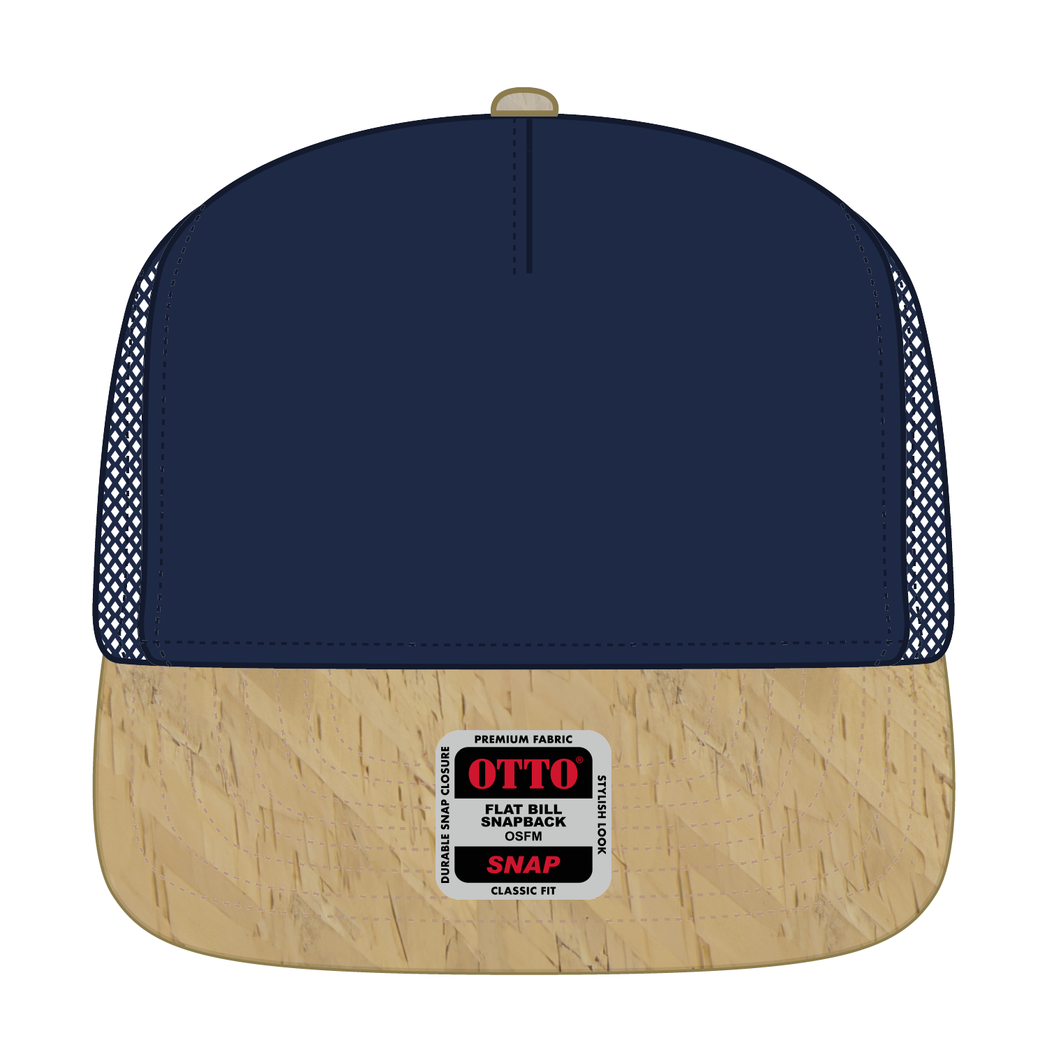 Custom Embroidered or DTF Printed - OTTO CAP® OTTO SNAP 5 Panel Pro Style Mesh Back Trucker Snapback Hat