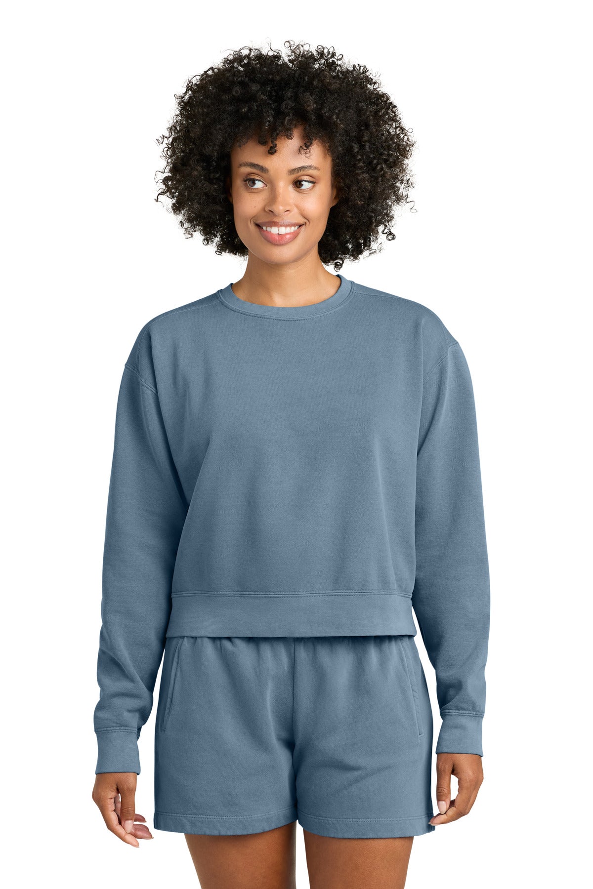 Custom Embroidery or DTF Print - Comfort Colors ® Women's Mid-Length Crewneck Sweatshirt 1566L