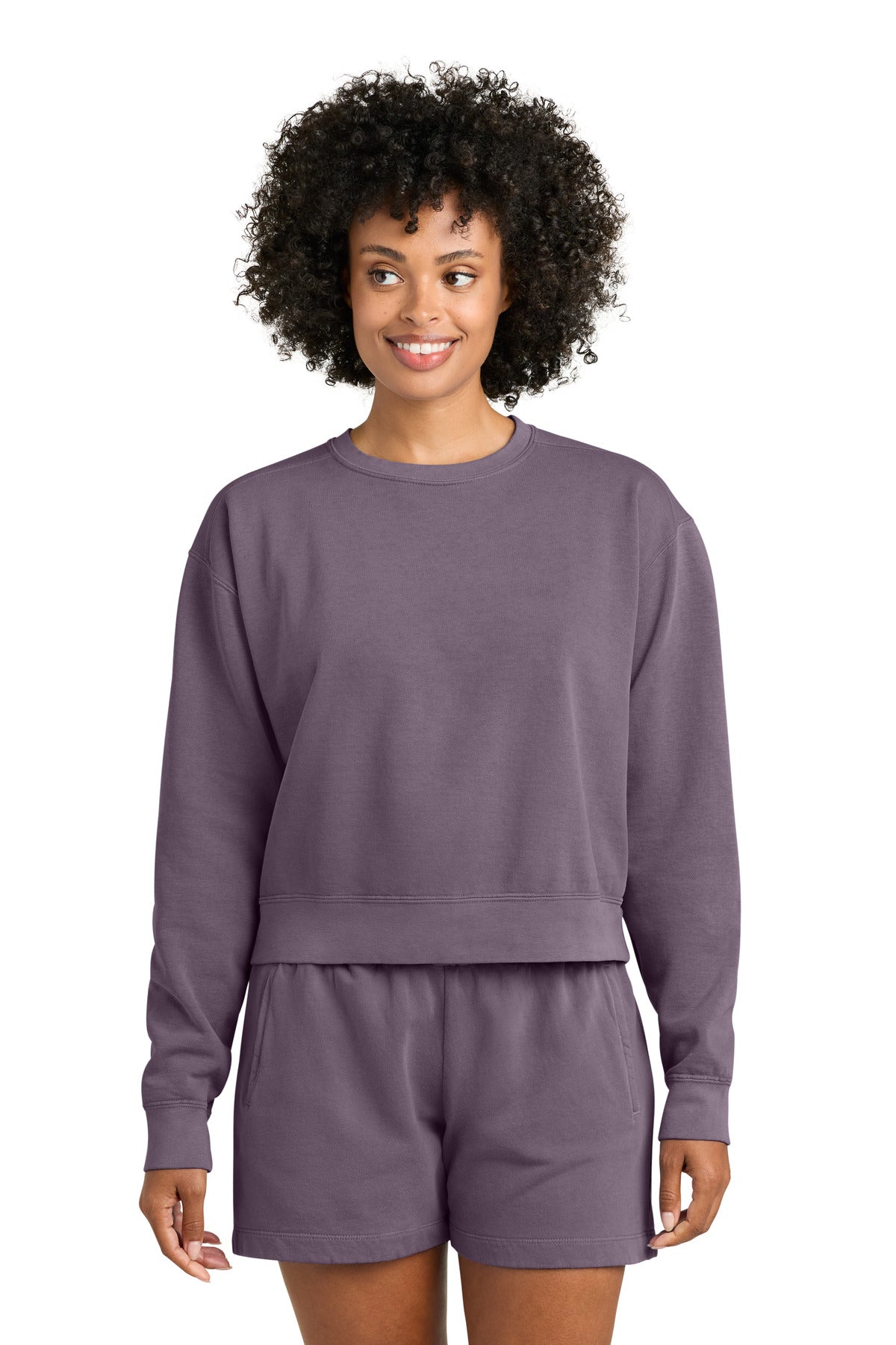 Custom Embroidery or DTF Print - Comfort Colors ® Women's Mid-Length Crewneck Sweatshirt 1566L